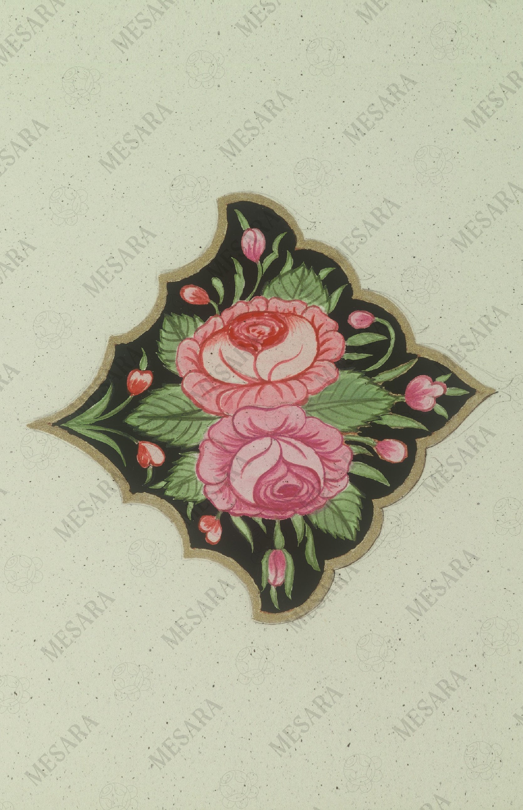 A Study of Two Roses with Buds