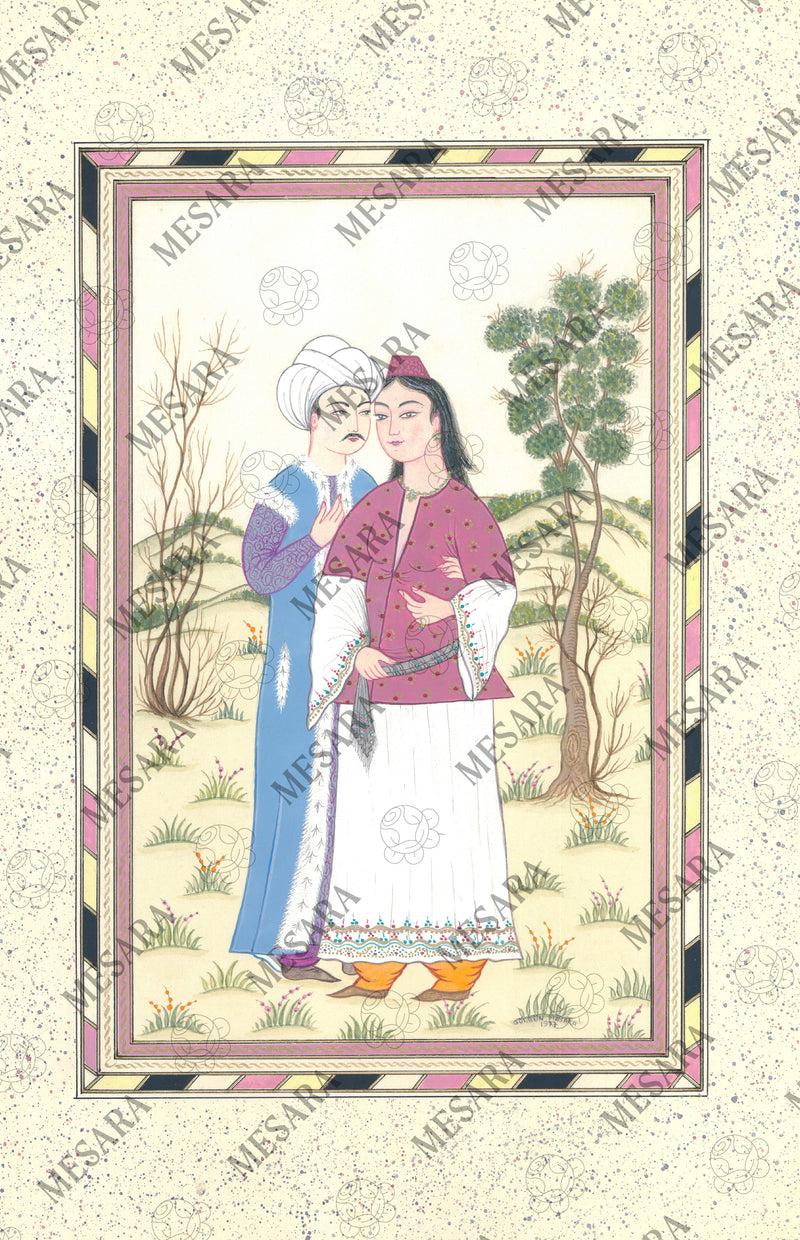 A couple from the 17th century - original ... border inspired by 17th century art
